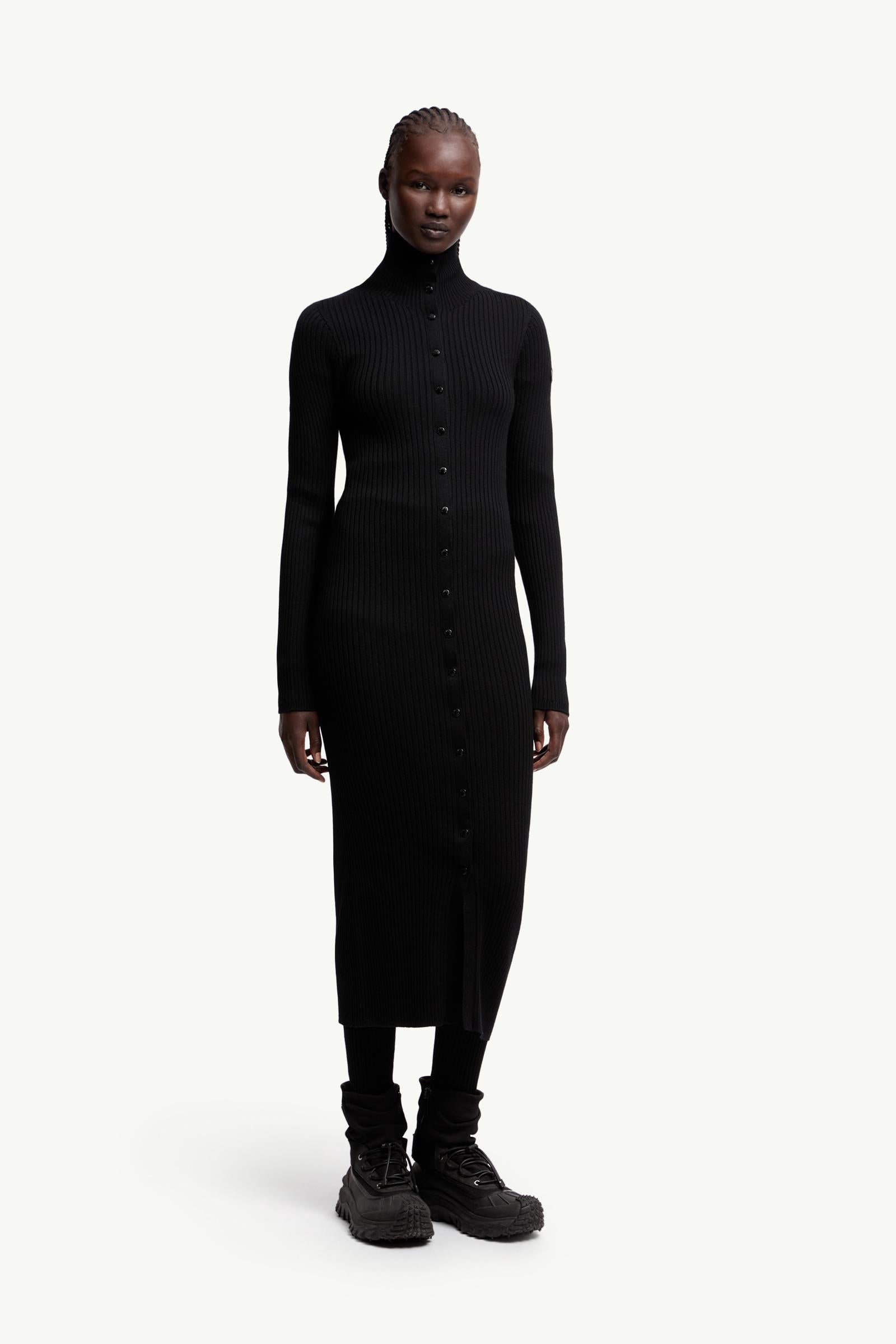 Moncler Moncler X Ee72 By Edward Enninful Wool Turtleneck Dress Black Black