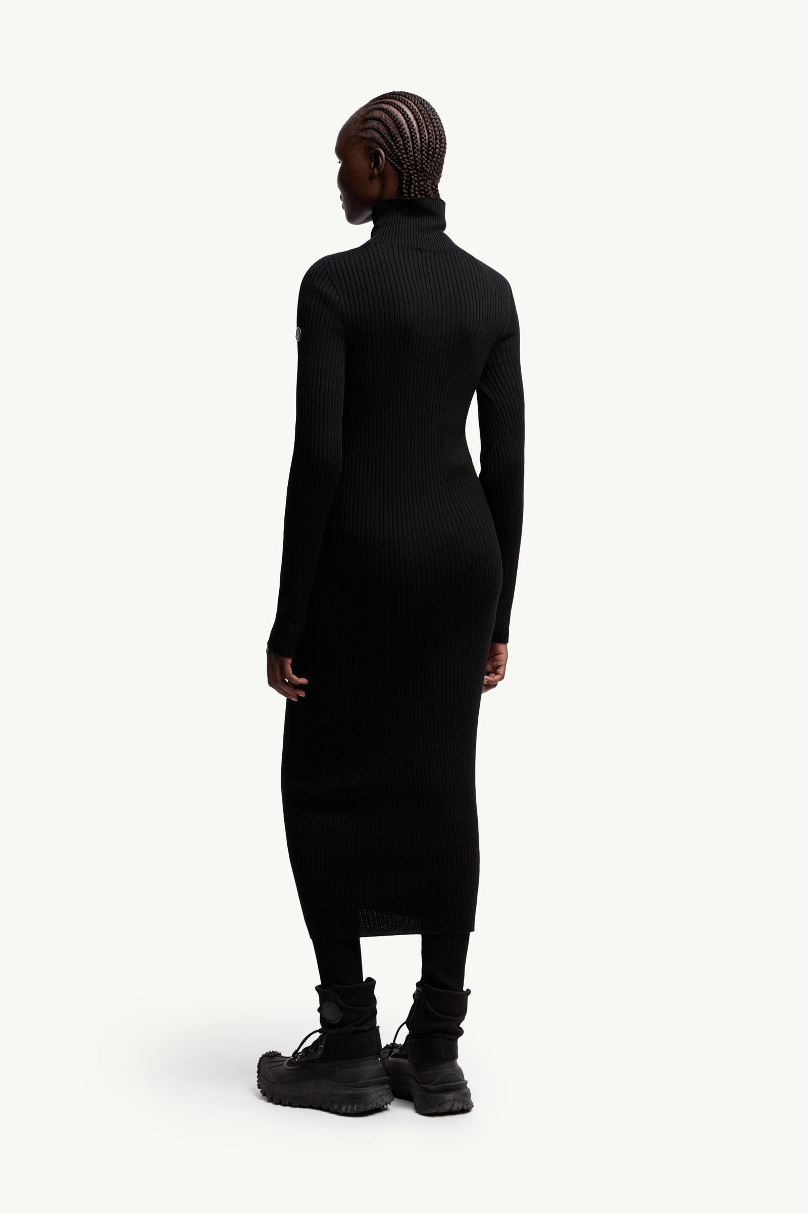 Moncler Moncler X Ee72 By Edward Enninful Wool Turtleneck Dress Black Black