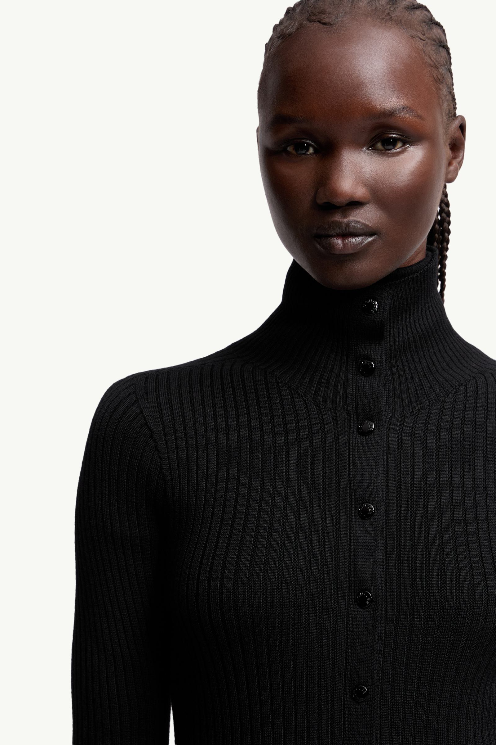 Moncler Moncler X Ee72 By Edward Enninful Wool Turtleneck Dress Black Black