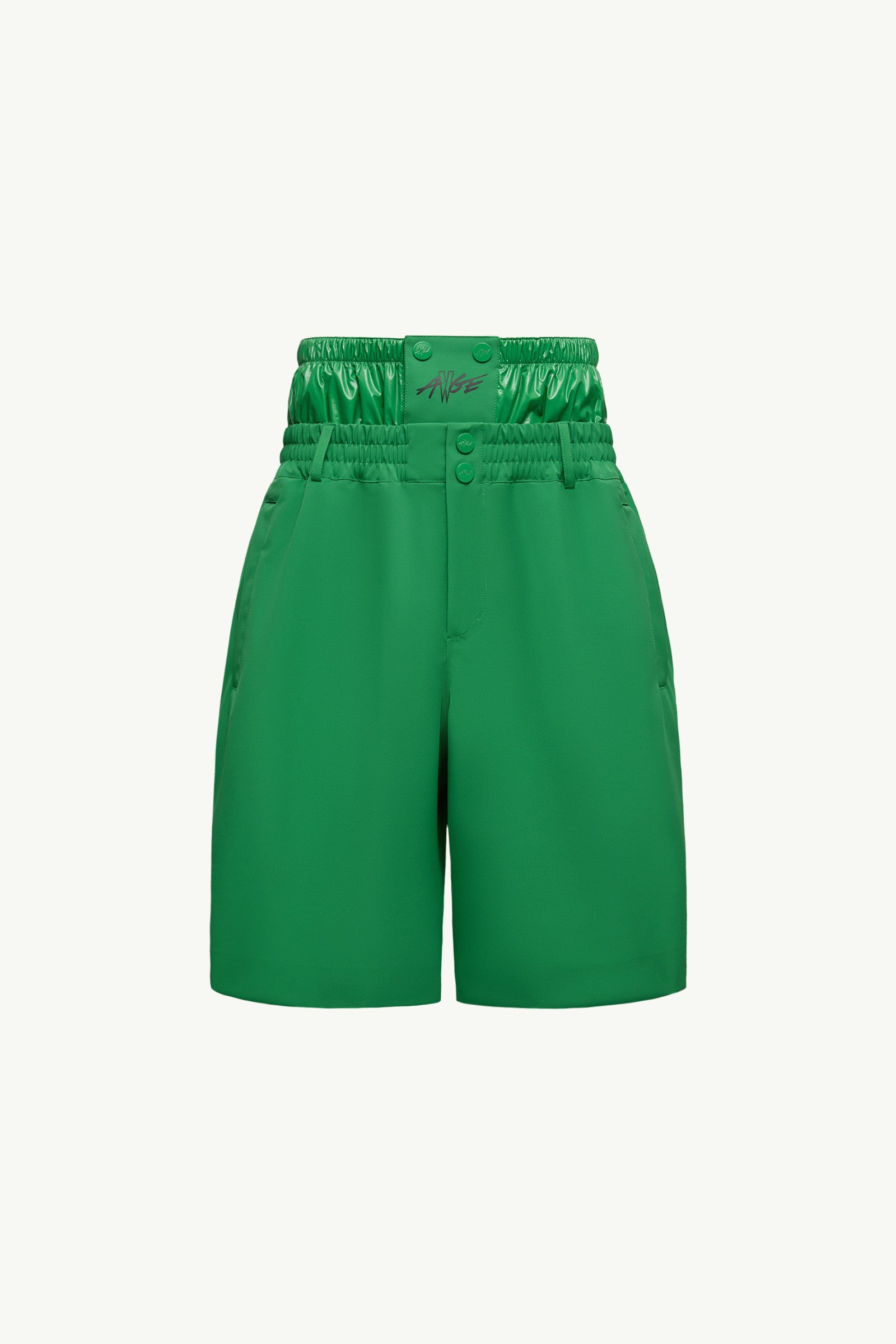 Moncler Moncler X A$Ap Rocky Logo Print Shorts Bright Green Bright Green