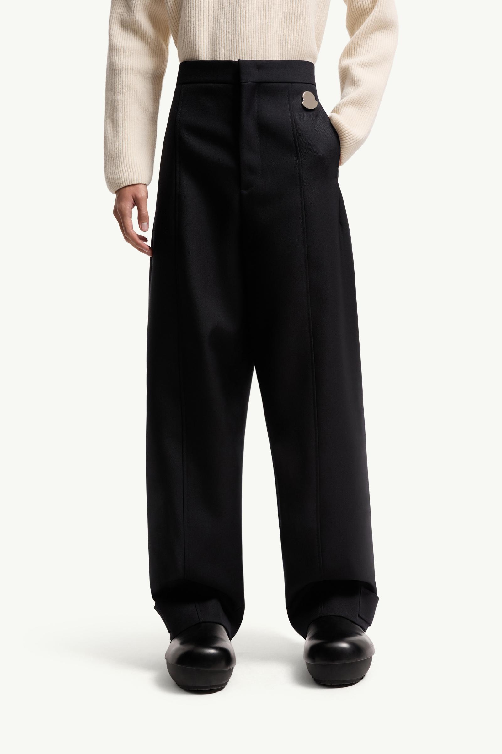 Moncler Moncler + Jil Sander Wool Gabardine Tailored Pants Navy Blue Navy Blue