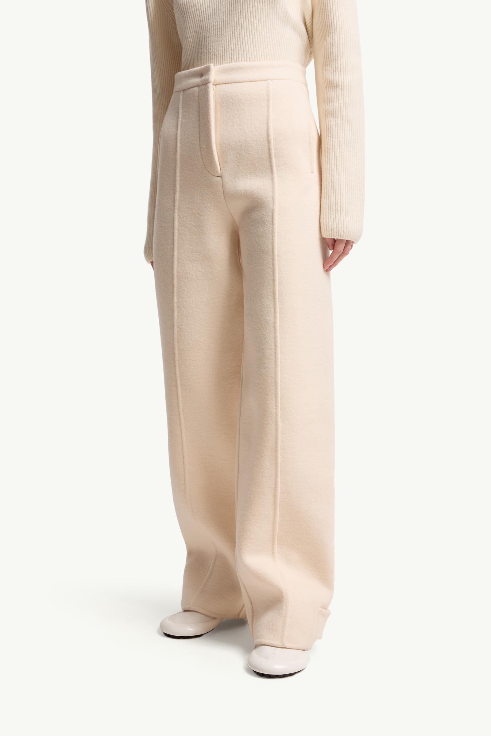 Moncler Moncler + Jil Sander Straight Leg Wool Pants White White
