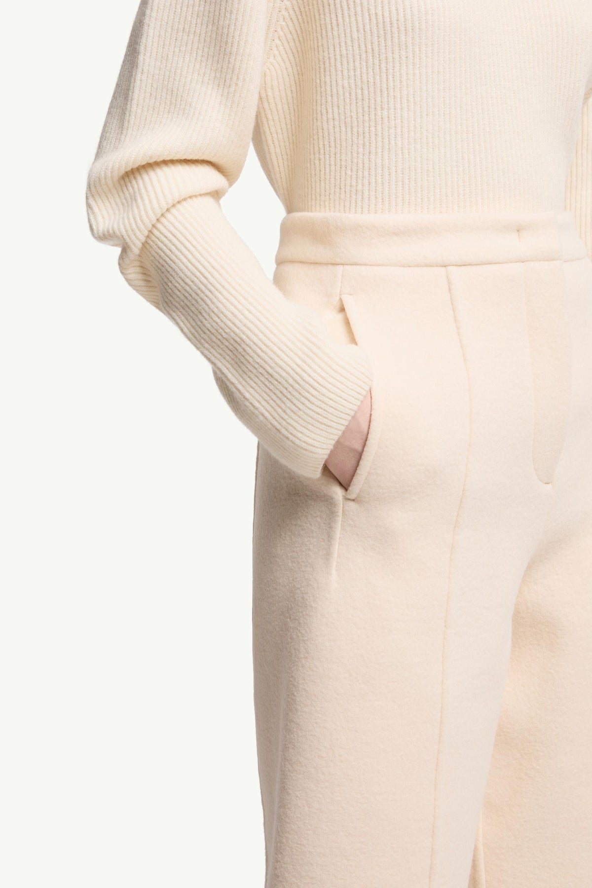 Moncler Moncler + Jil Sander Straight Leg Wool Pants White White