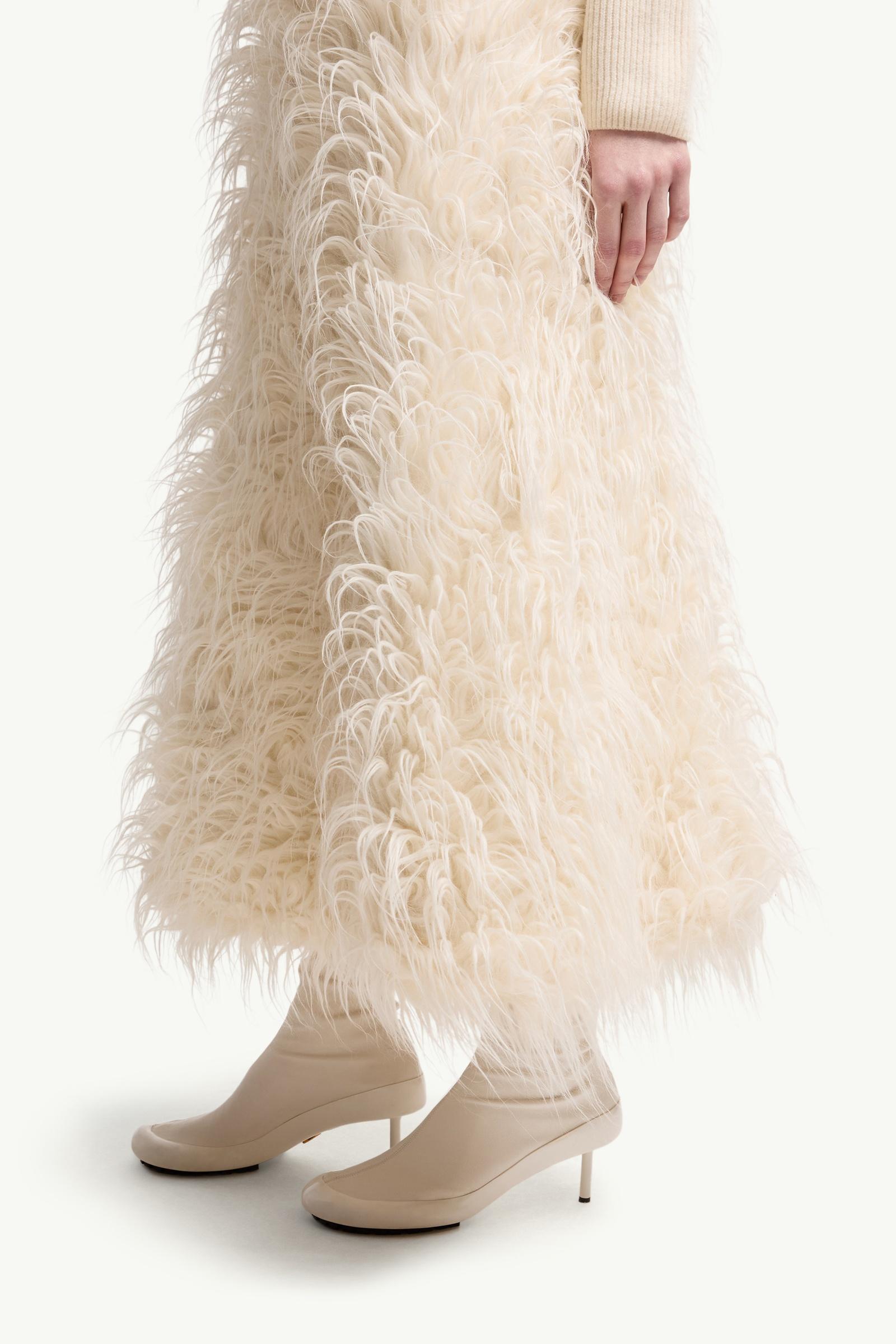 Moncler Moncler + Jil Sander Textured Wool Blend Midi Skirt White Ivory White Ivory