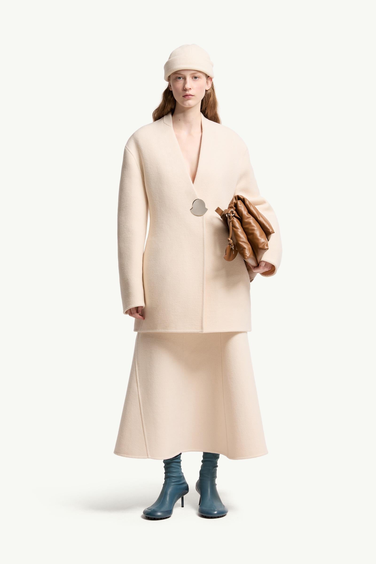 Moncler Moncler + Jil Sander Wool Midi Skirt White White
