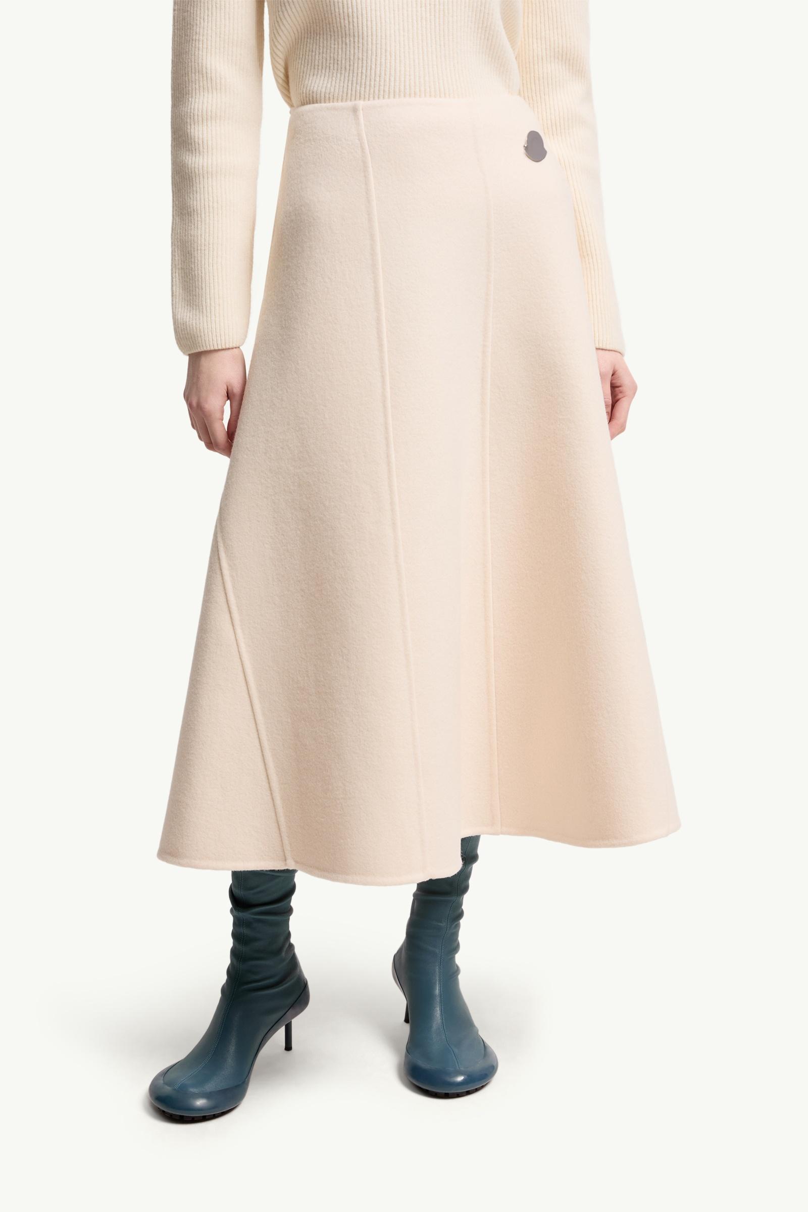 Moncler Moncler + Jil Sander Wool Midi Skirt White White