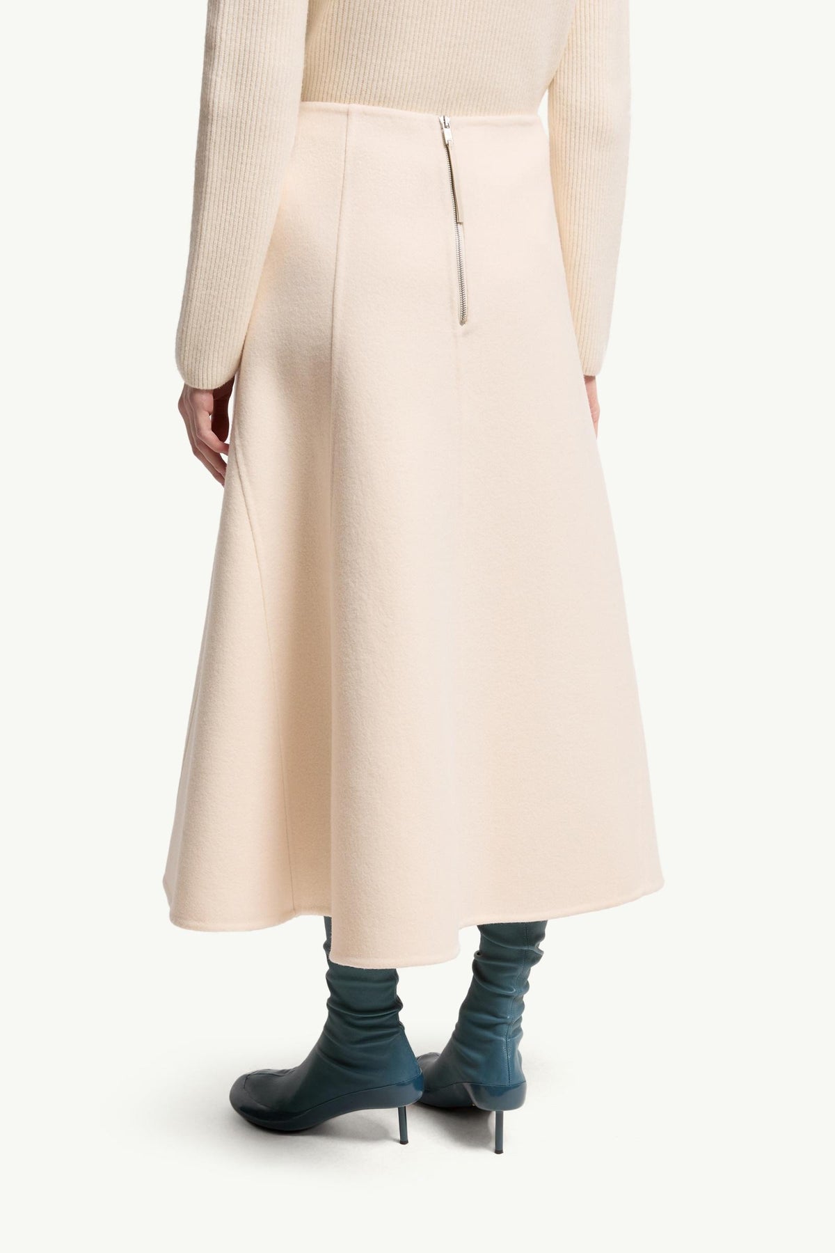 Moncler Moncler + Jil Sander Wool Midi Skirt White White