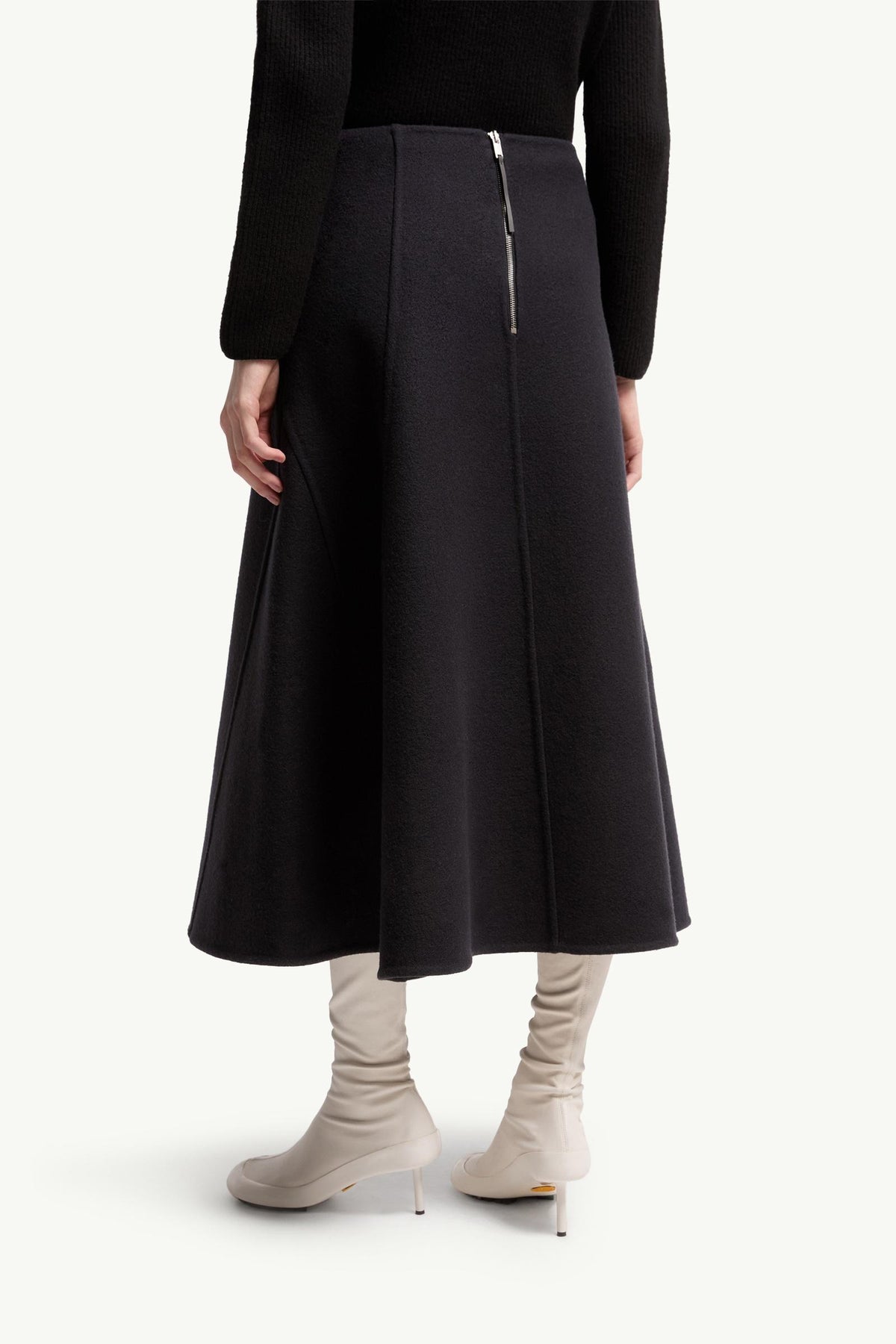 Moncler Moncler + Jil Sander Wool Midi Skirt Navy Blue Navy Blue