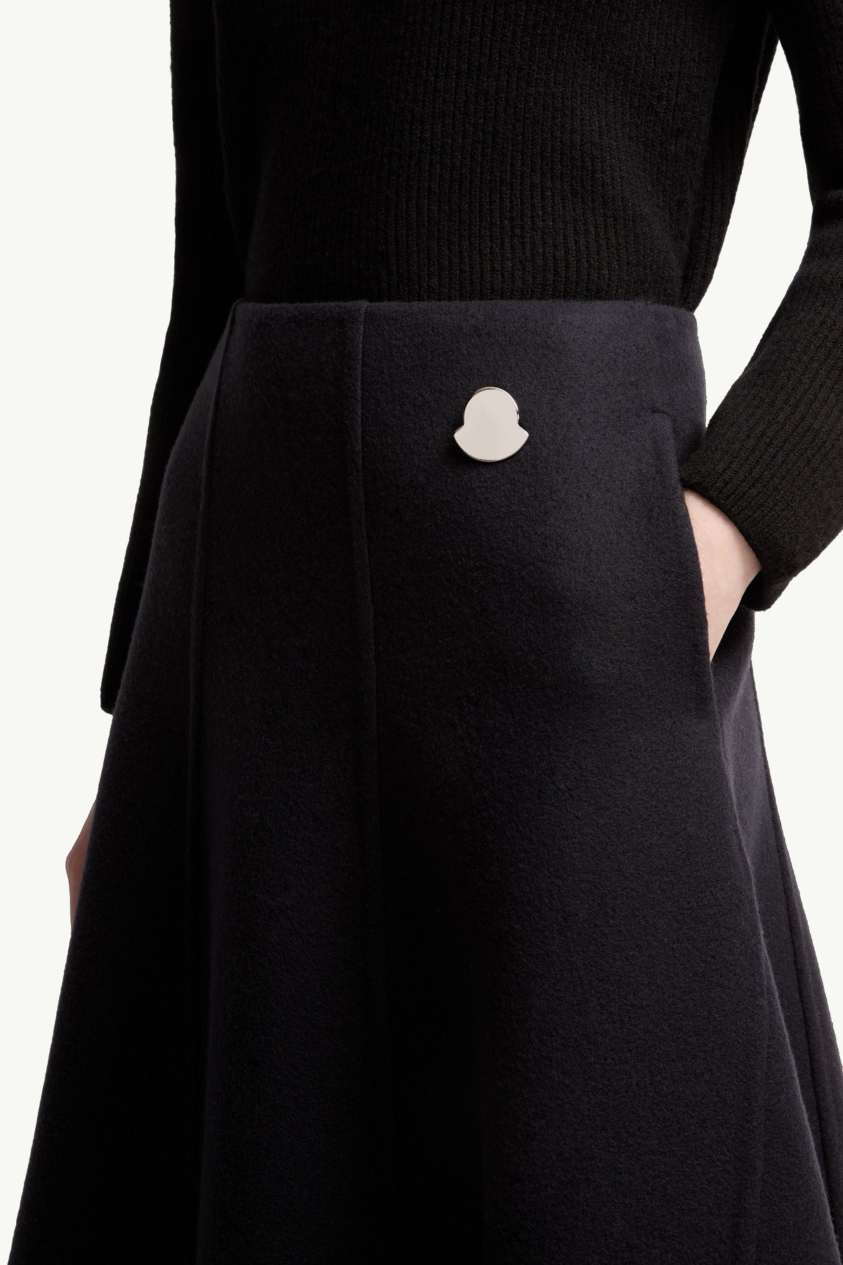 Moncler Moncler + Jil Sander Wool Midi Skirt Navy Blue Navy Blue