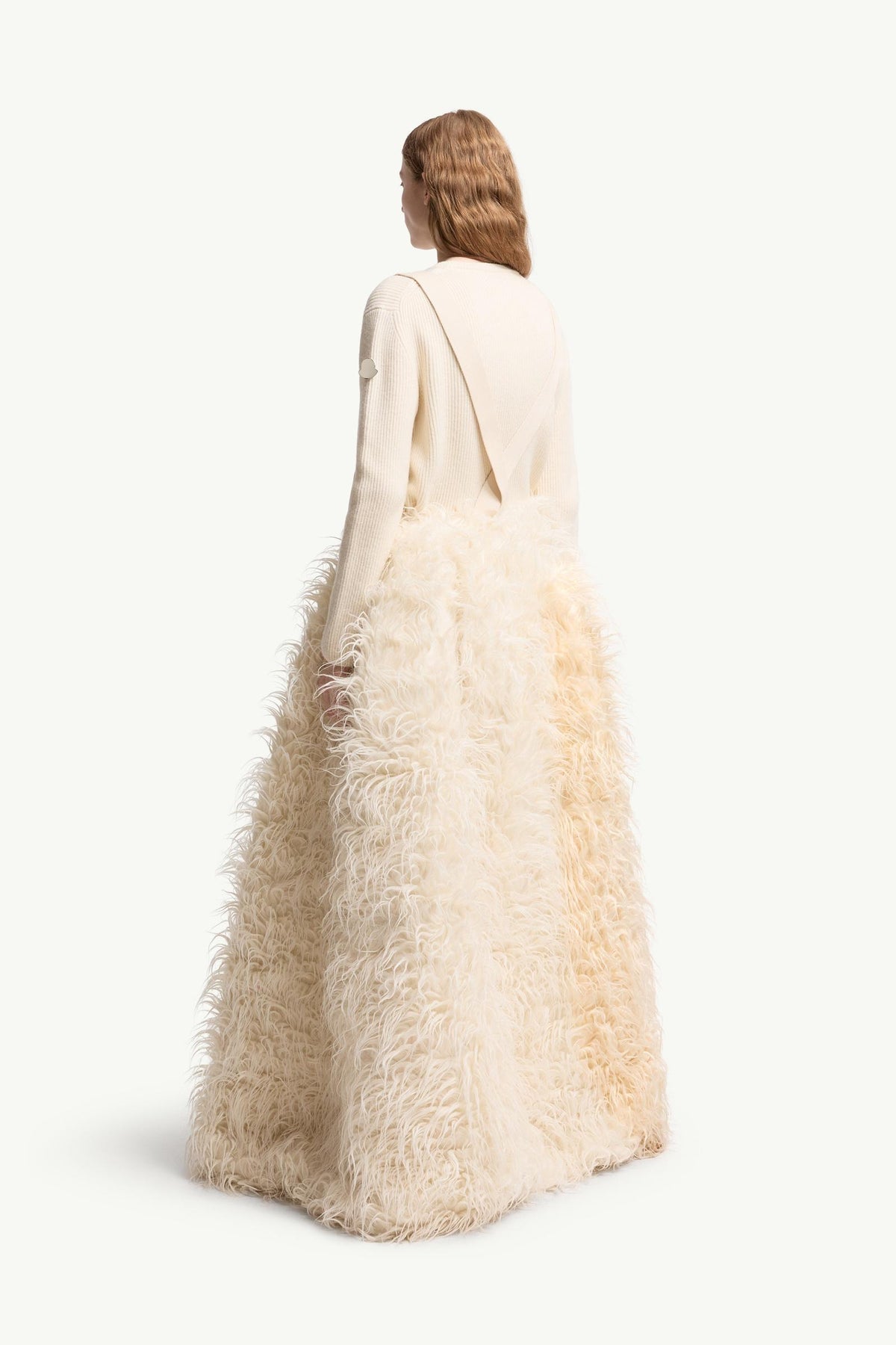 Moncler Moncler + Jil Sander Textured Wool Blend Long Skirt White Ivory White Ivory