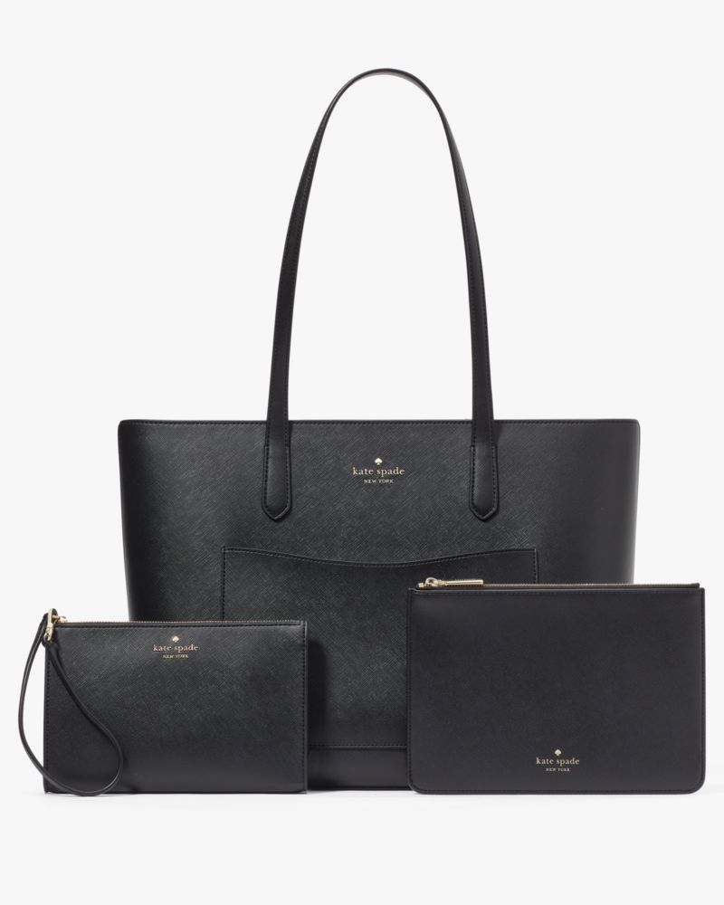 KateSpade Staci Large Tote Set Black