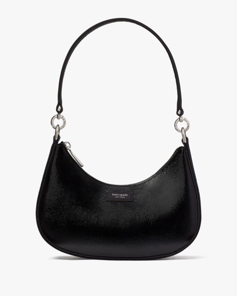 KateSpade Sam Icon Shiny Small Convertible Crossbody Black