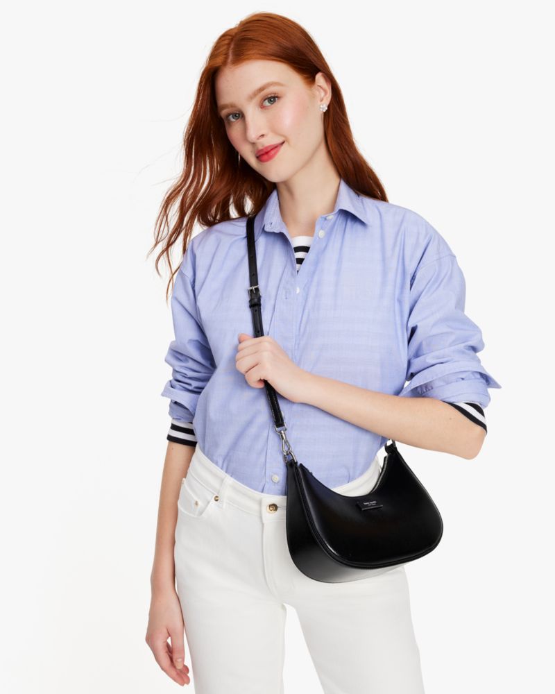 KateSpade Sam Icon Shiny Small Convertible Crossbody Black