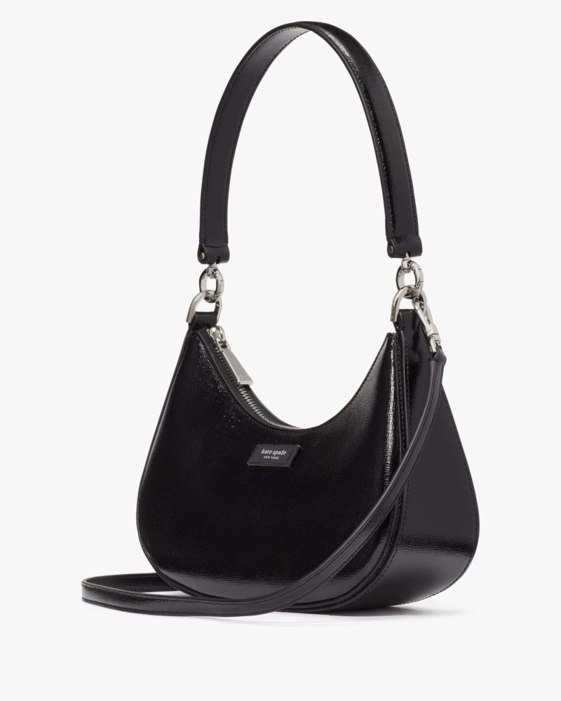 KateSpade Sam Icon Shiny Small Convertible Crossbody Black