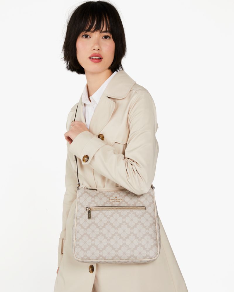 KateSpade Signature Spade Flower Large Swingpack Crossbody Dark Beige Multi