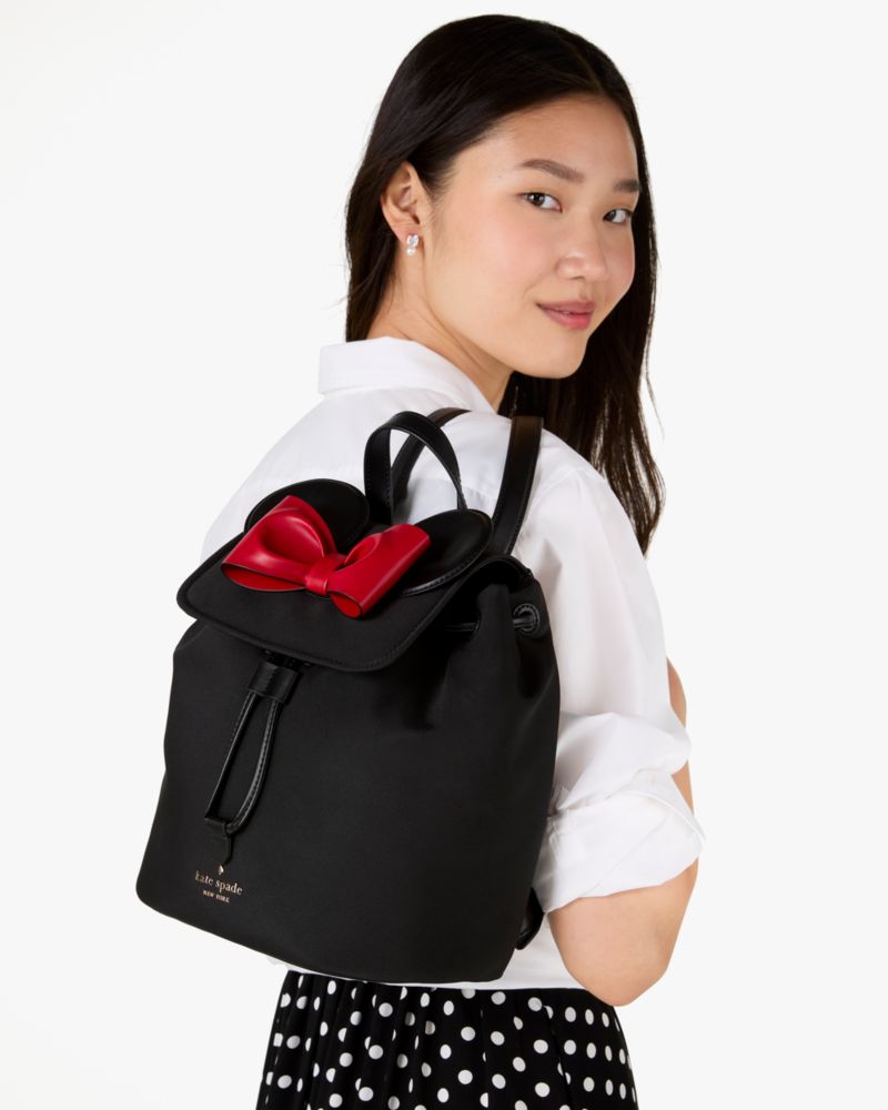 KateSpade Disney X Kate Spade New York Minnie 3d Flap Backpack Black Multi