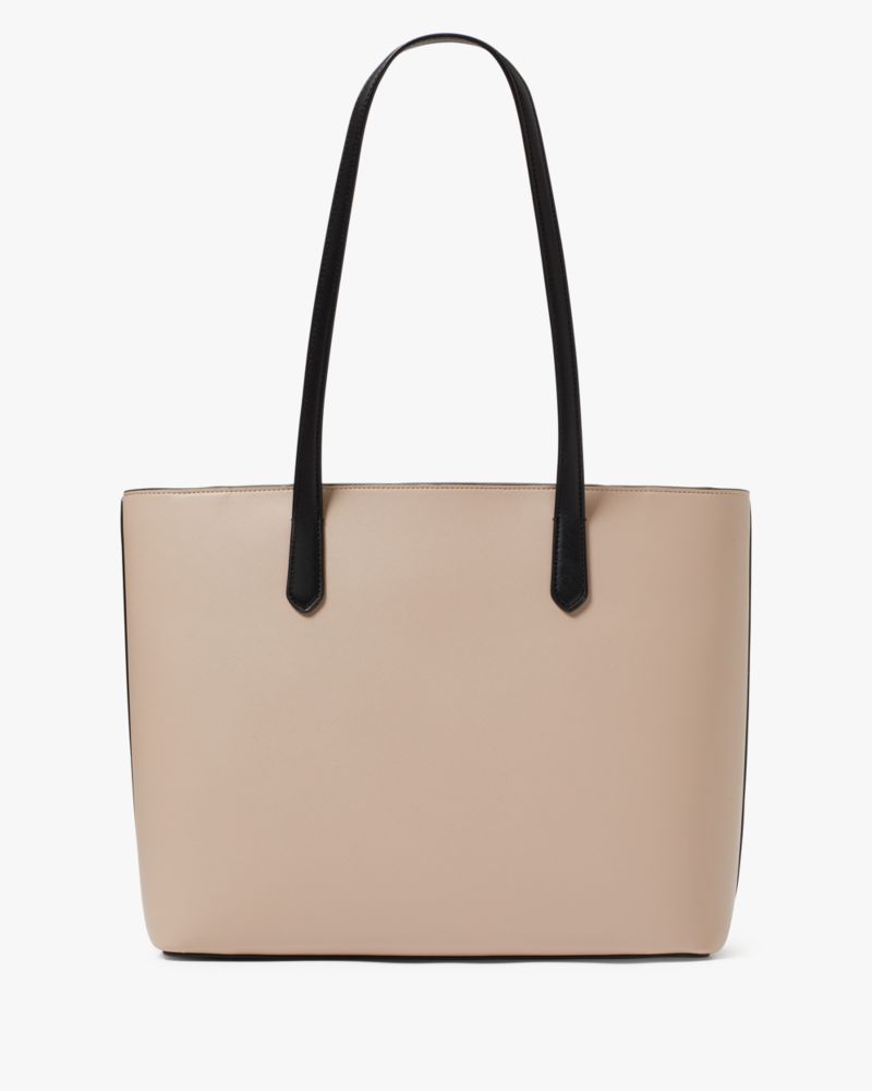 KateSpade Staci Colorblock Leather Large Tote Set Warm Beige Multi