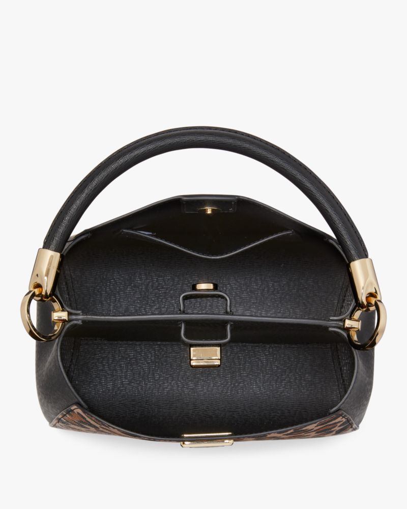 KateSpade Phoebe Small Spotted Leopard Top Handle Satchel Brown Multi