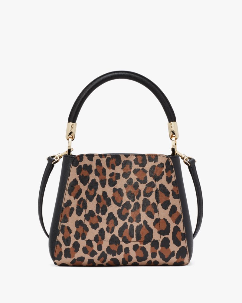 KateSpade Phoebe Small Spotted Leopard Top Handle Satchel Brown Multi