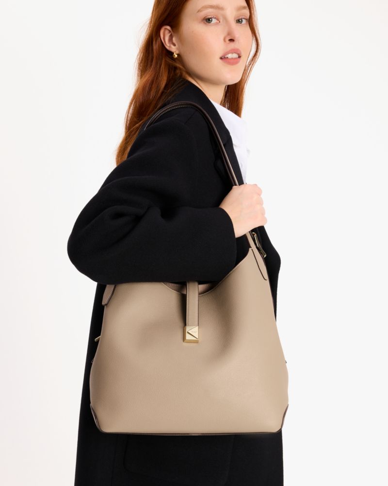 KateSpade Deco Large Shoulder Bag Timeless Taupe
