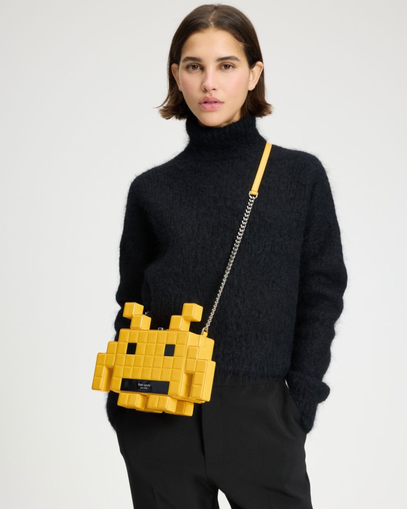 KateSpade Space Invaders X Kate Spade New York Patent 3d Alien Crossbody Yellow Multi