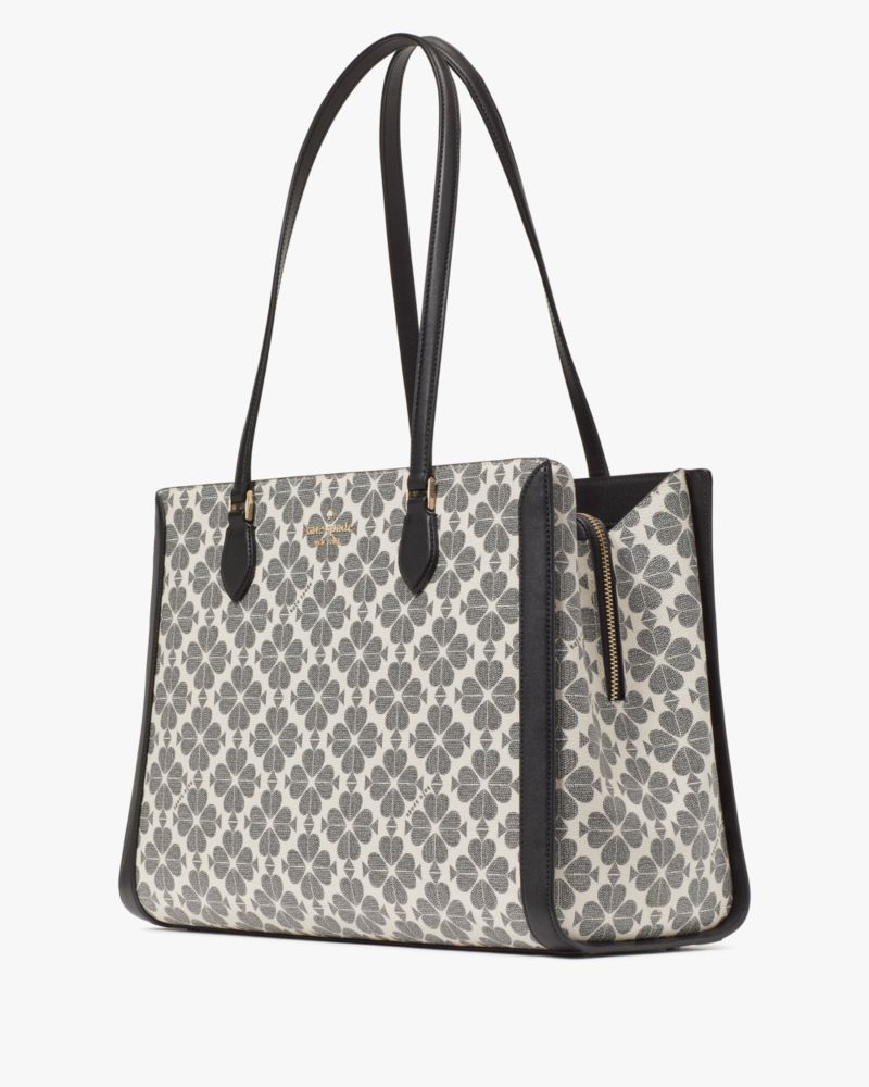 KateSpade Signature Spade Flower East West Large Laptop Tote Black Multi