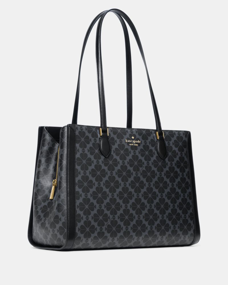 KateSpade Signature Spade Flower East West Large Laptop Tote Black