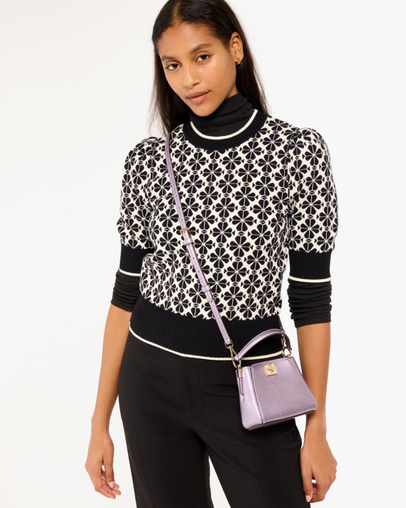 KateSpade Phoebe Metallic Mini Top Handle Crossbody Light Candied Flower