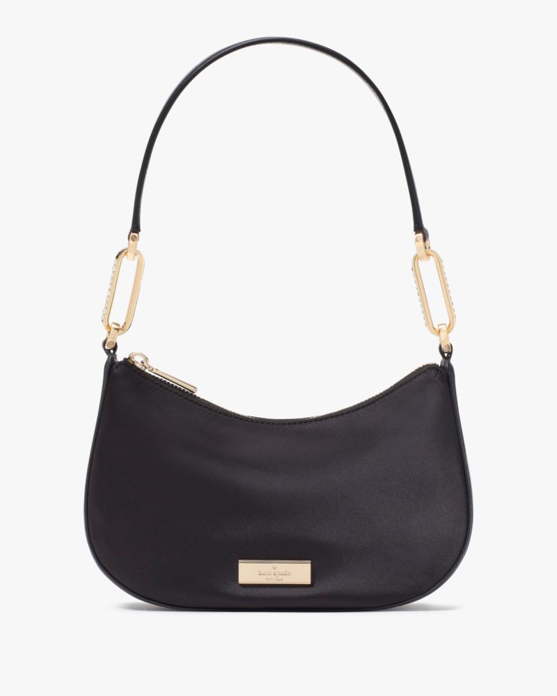 KateSpade Nina Satin Shoulder Bag Black
