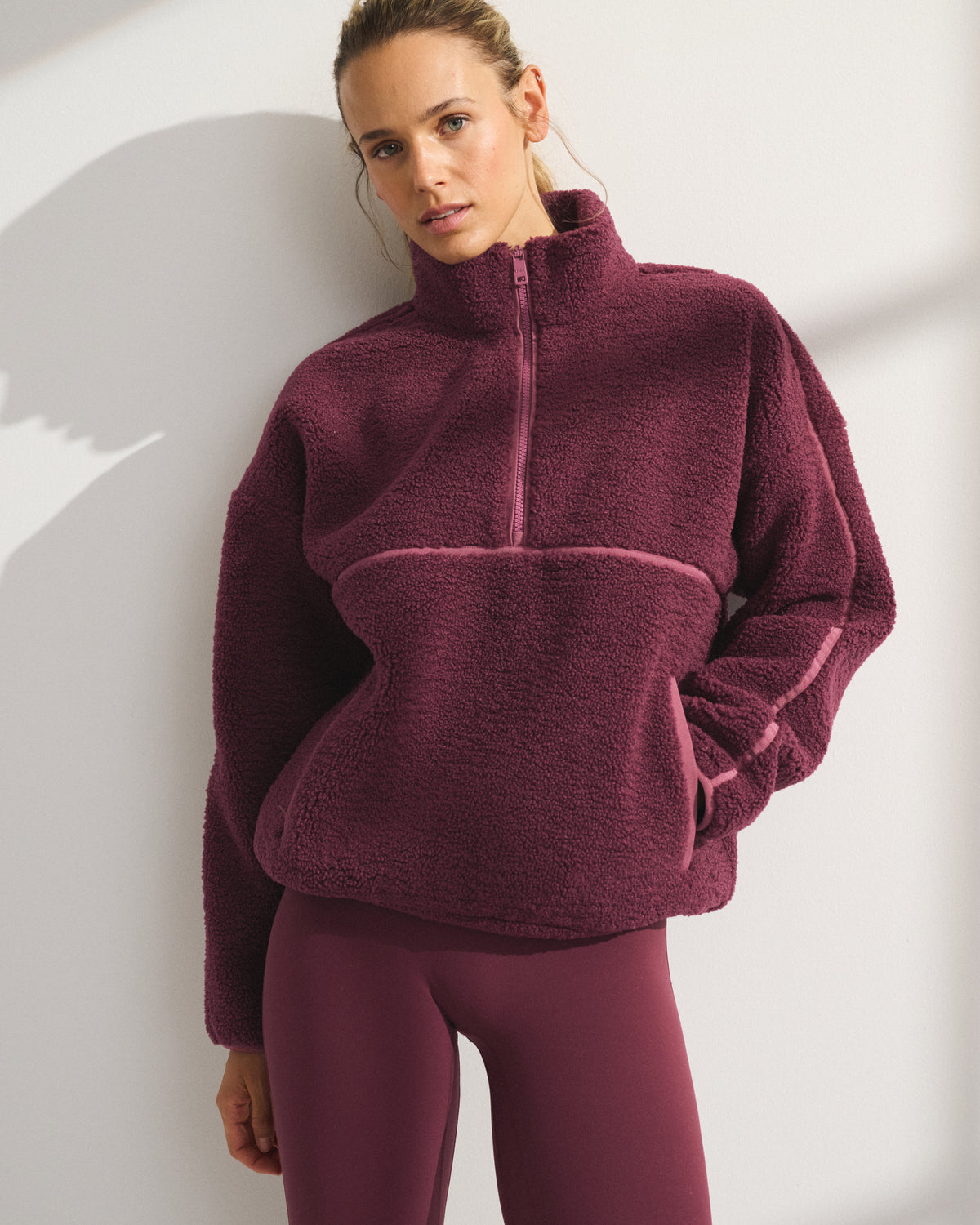 Abercrombie YPB On The Go Sherpa Half-Zip Sweatshirt