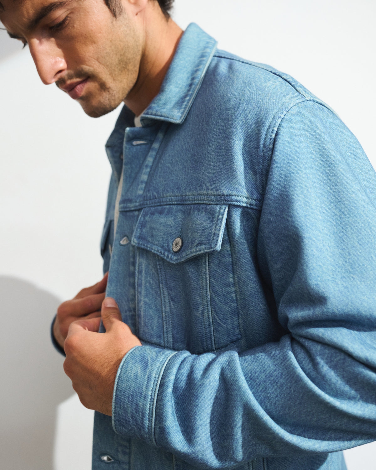 Abercrombie YPB On the Go Travel Terry Trucker Jacket