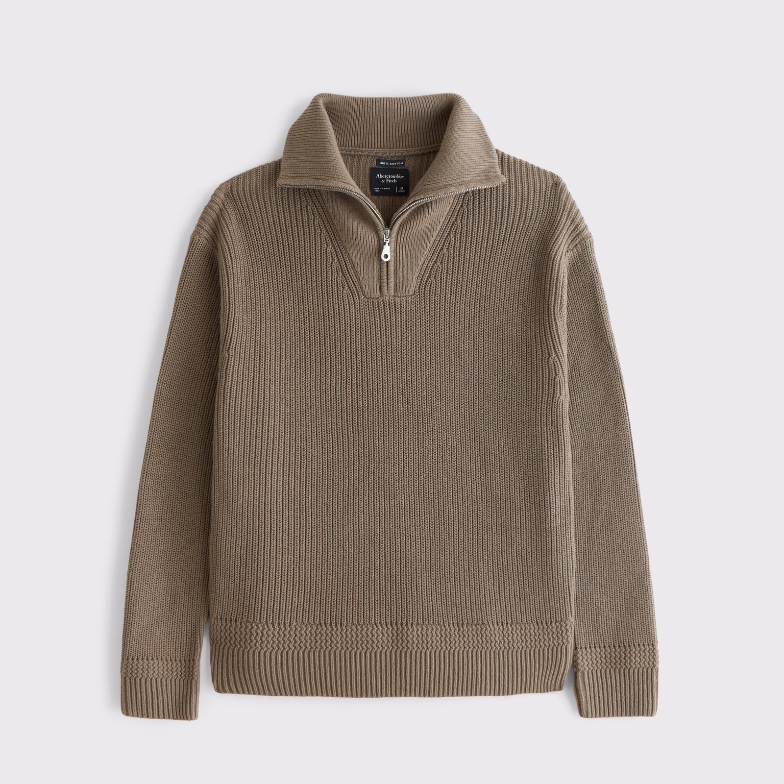Abercrombie 100% Cotton Fold Down Collar Quarter-Zip Sweater