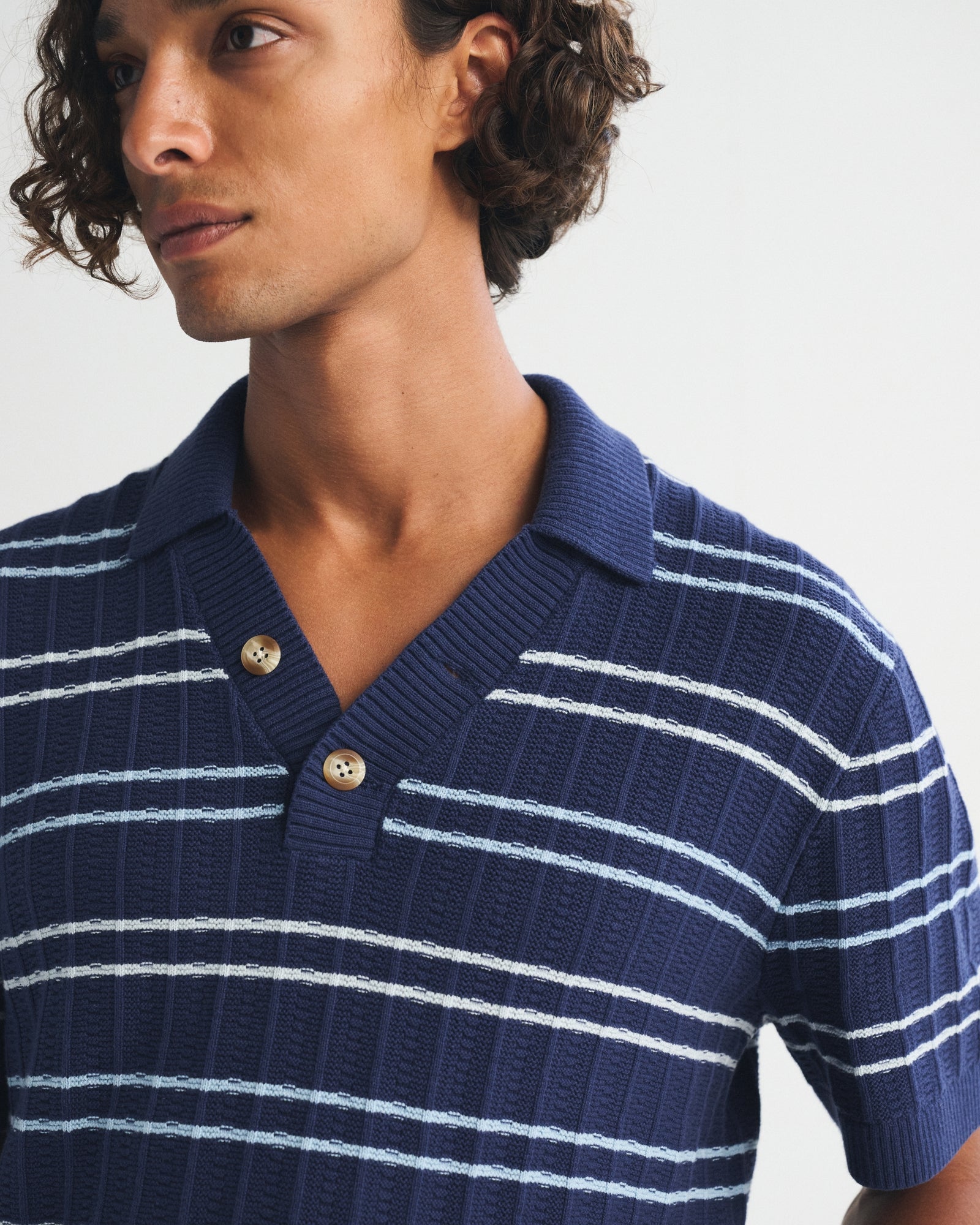 Abercrombie 100% Cotton Rib 2-Button Sweater Polo