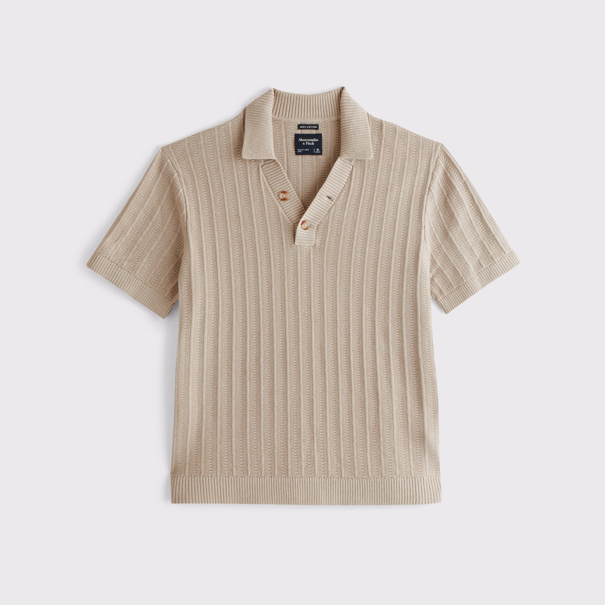 Abercrombie 100% Cotton Rib 2-Button Sweater Polo