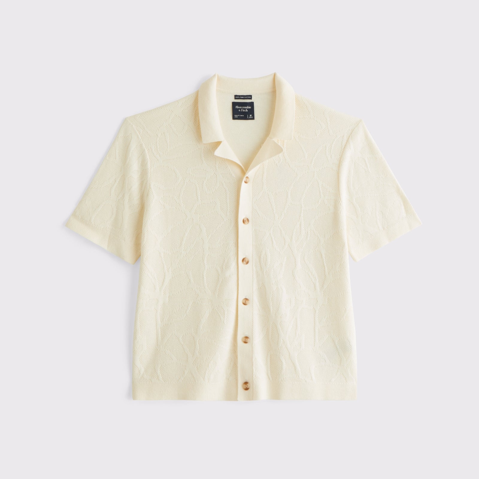 Abercrombie 100% Pima Cotton Floral Button-Through Sweater Polo