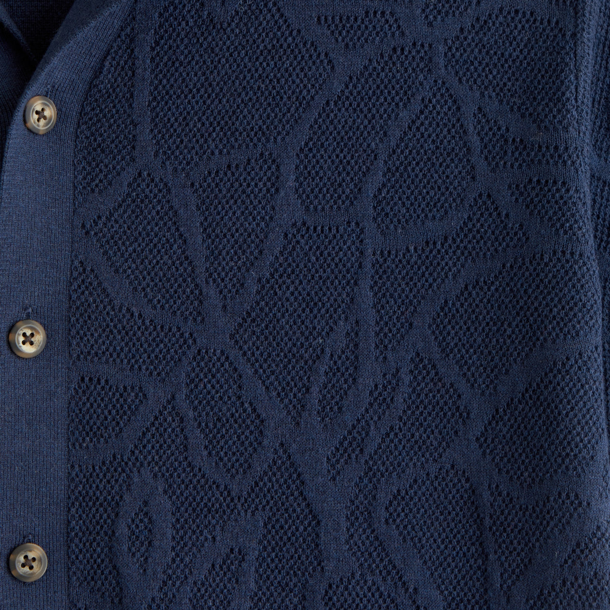 Abercrombie 100% Pima Cotton Floral Button-Through Sweater Polo
