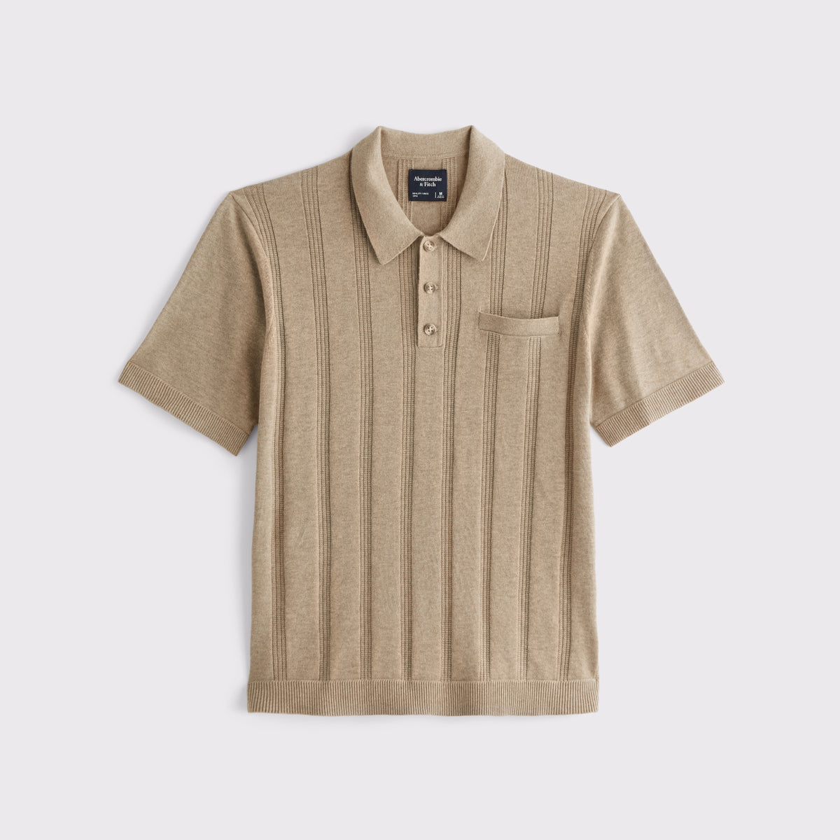 Abercrombie Refined Rib 3-Button Sweater Polo