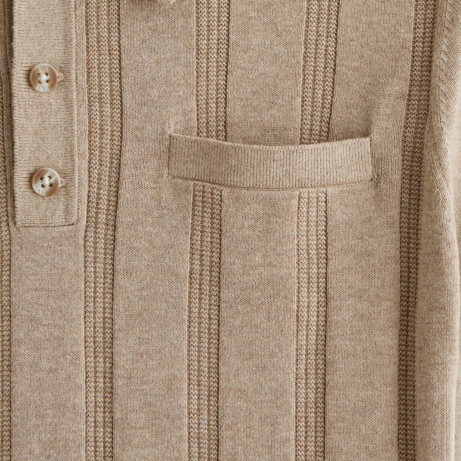 Abercrombie Refined Rib 3-Button Sweater Polo