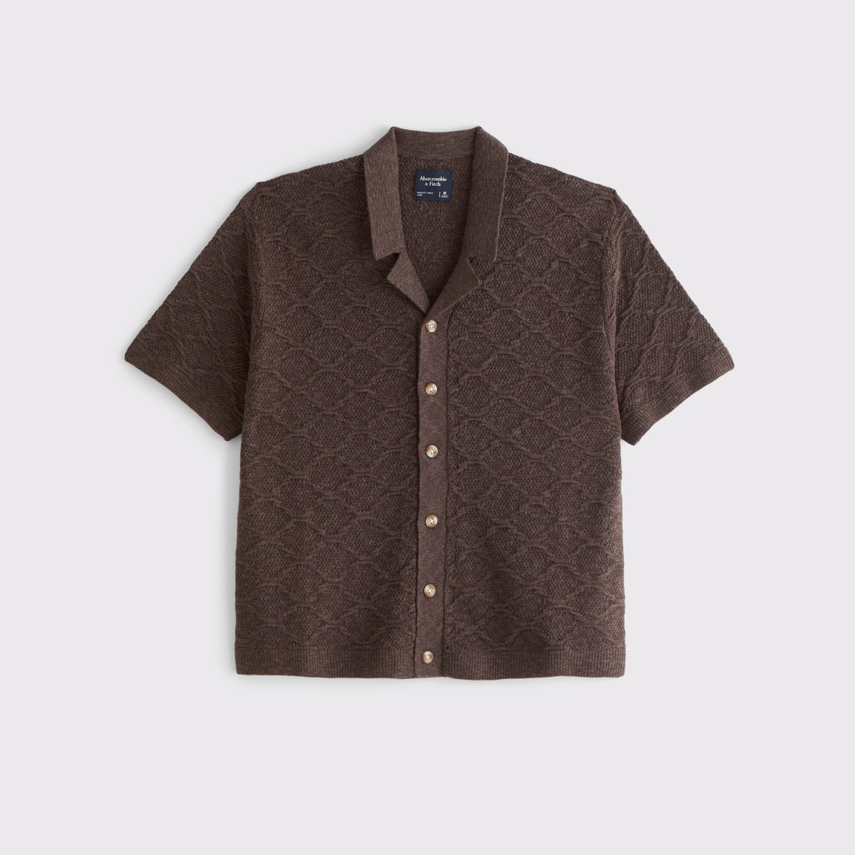 Abercrombie Crochet-Style Button-Through Sweater Polo
