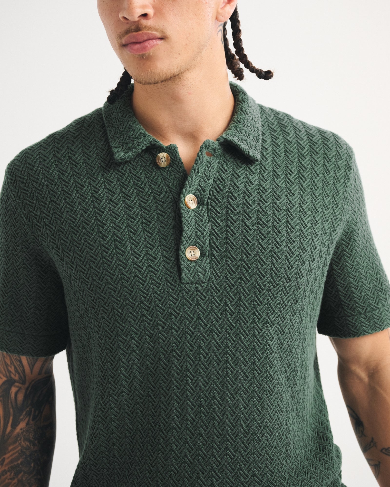Abercrombie 100% Cotton 3-Button Sweater Polo