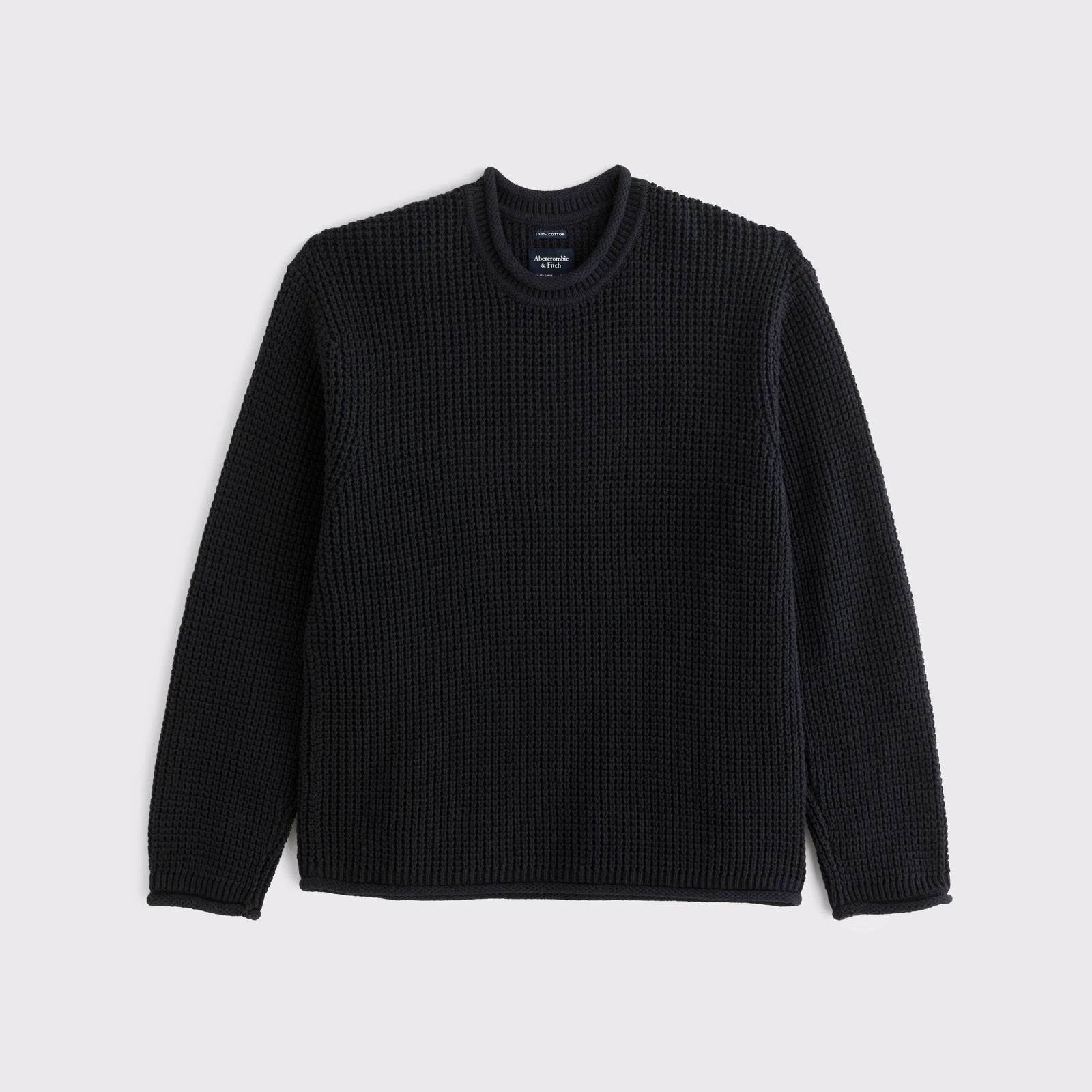 Abercrombie 100% Cotton Textural Rollneck Crew Sweater