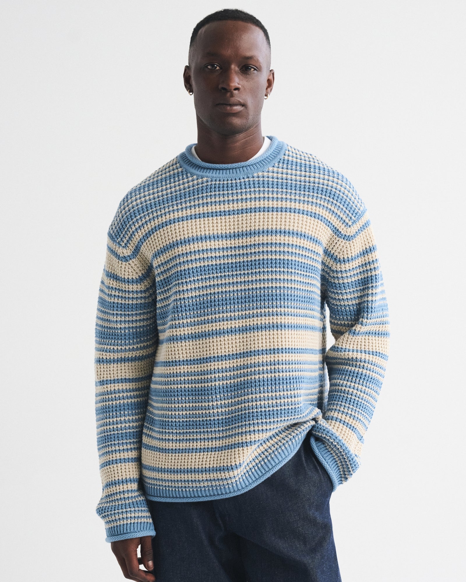 Abercrombie 100% Cotton Textural Rollneck Crew Sweater