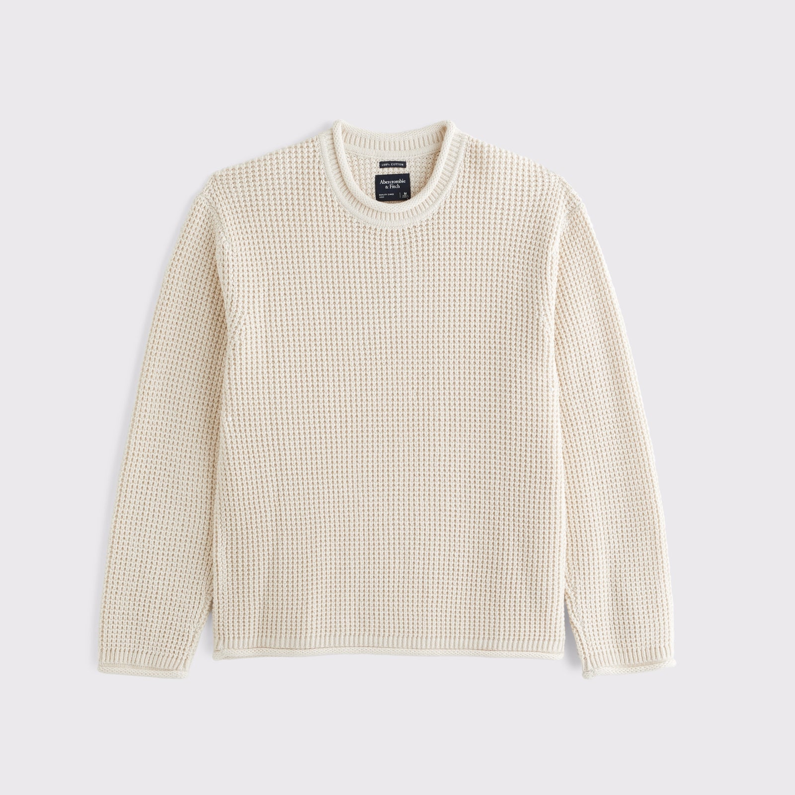 Abercrombie 100% Cotton Textural Rollneck Crew Sweater