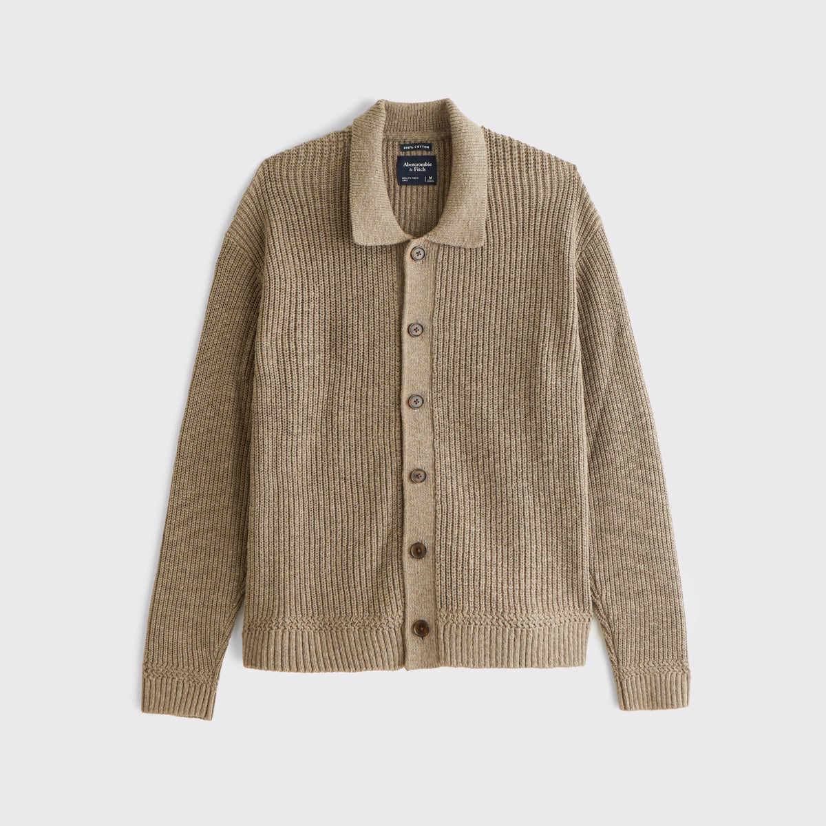 Abercrombie 100% Cotton Rib Collared Cardigan