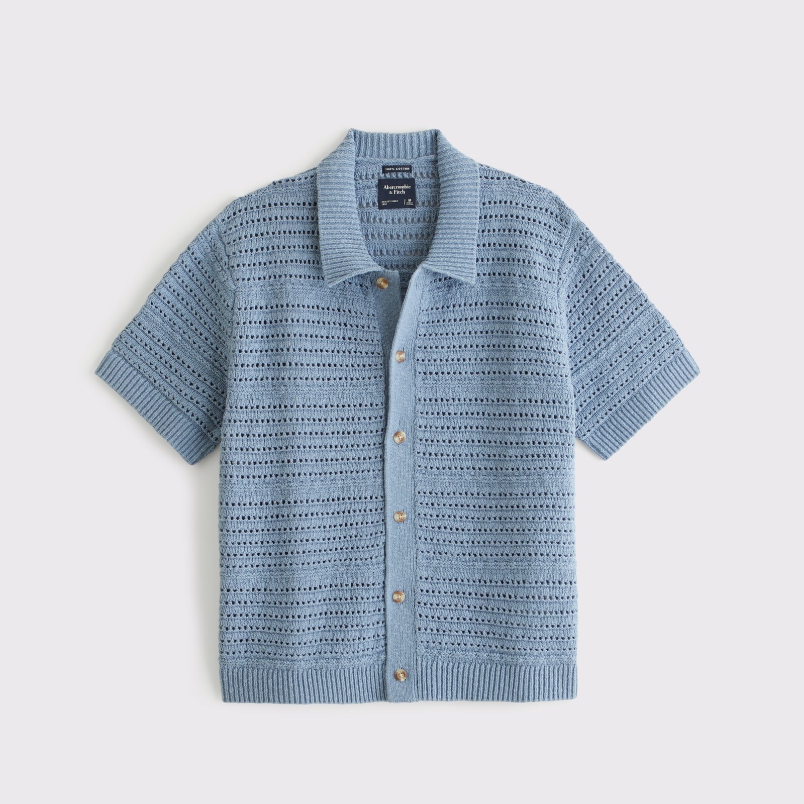 Abercrombie 100% Cotton Crochet-Style Button-Up Shirt
