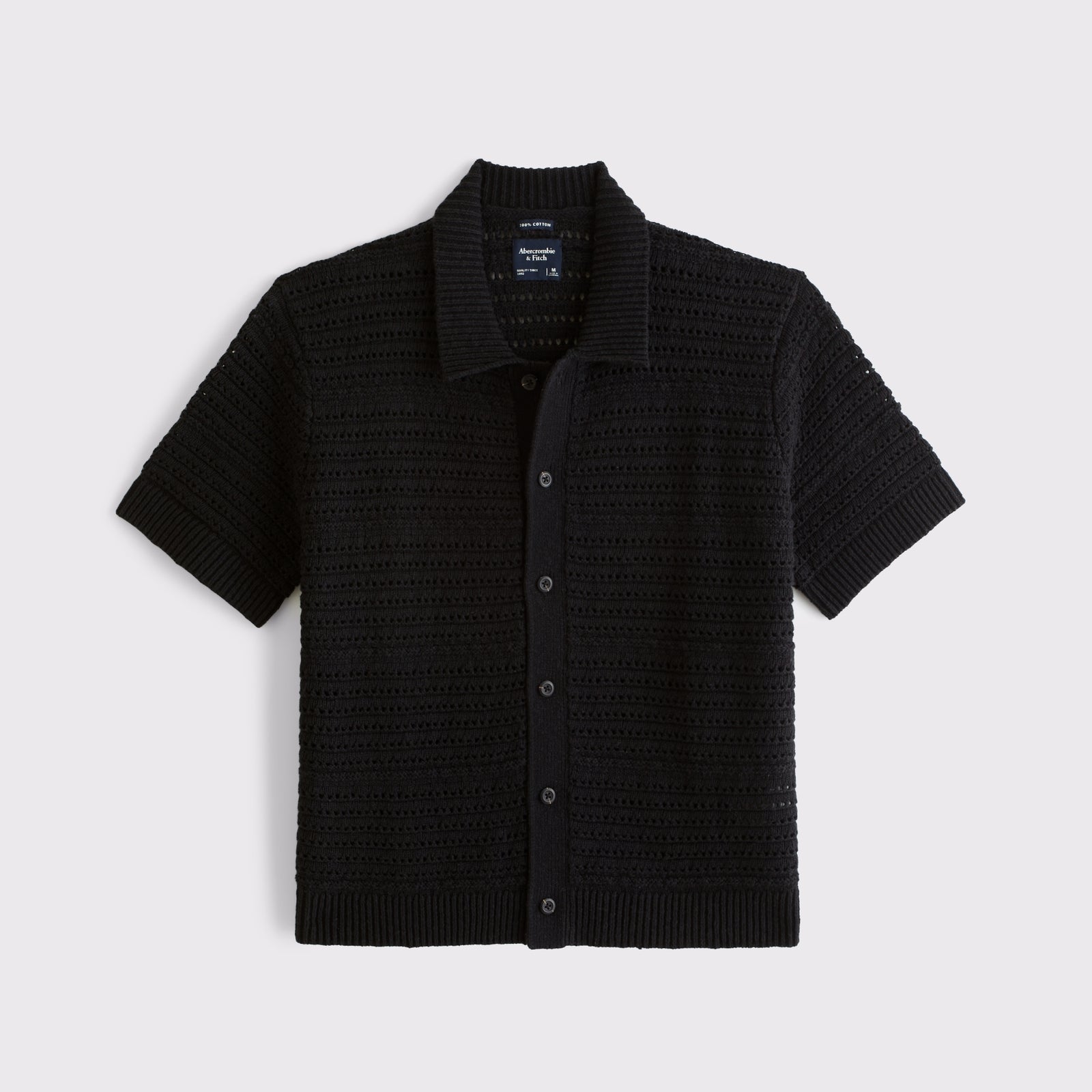 Abercrombie 100% Cotton Crochet-Style Button-Up Shirt