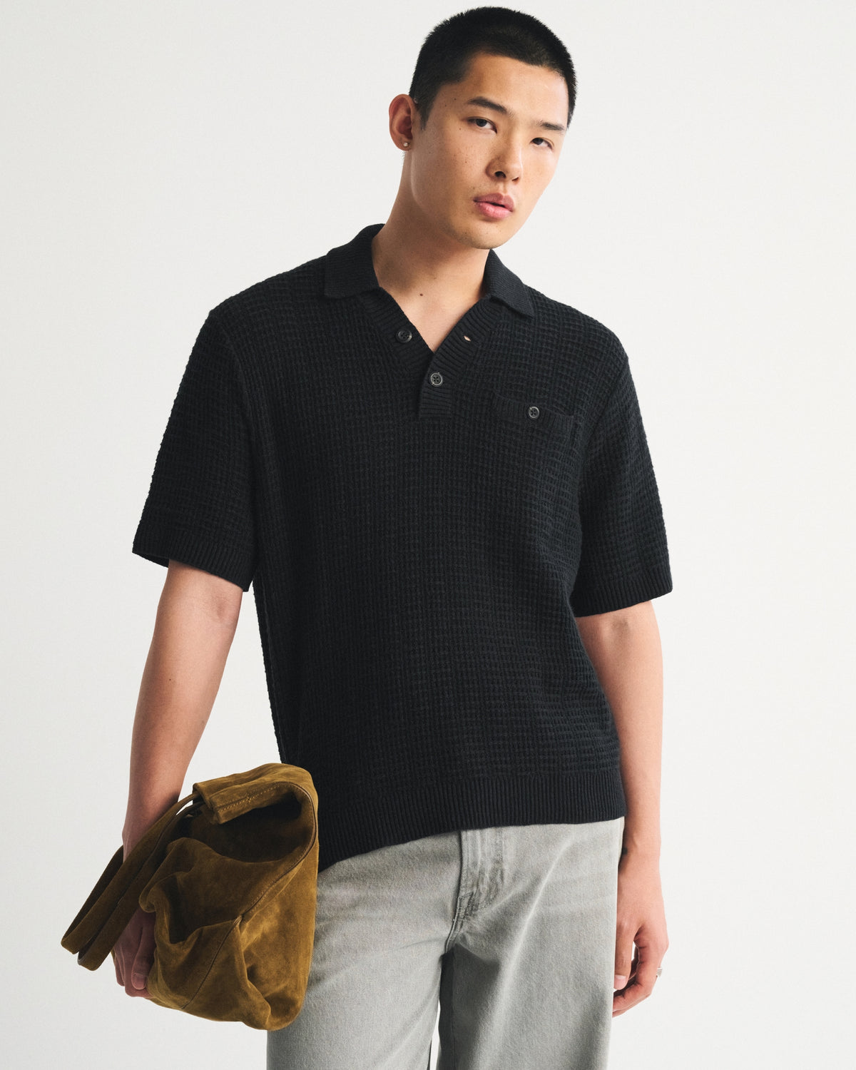 Abercrombie 100% Cotton 2-Button Sweater Polo