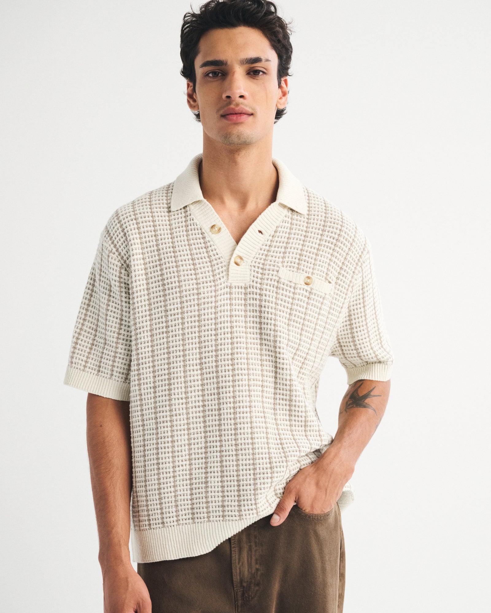 Abercrombie 100% Cotton 2-Button Sweater Polo