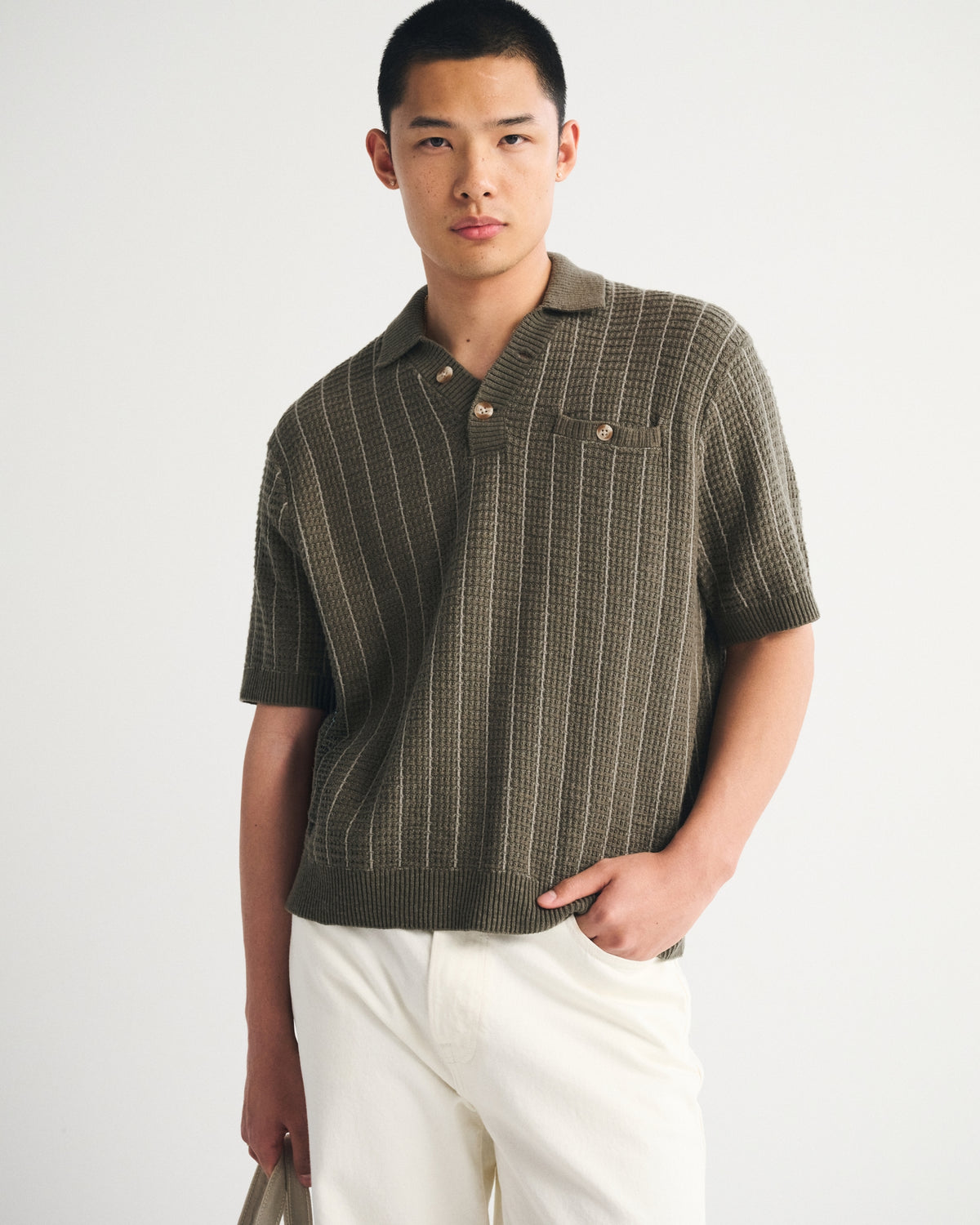 Abercrombie 100% Cotton 2-Button Sweater Polo