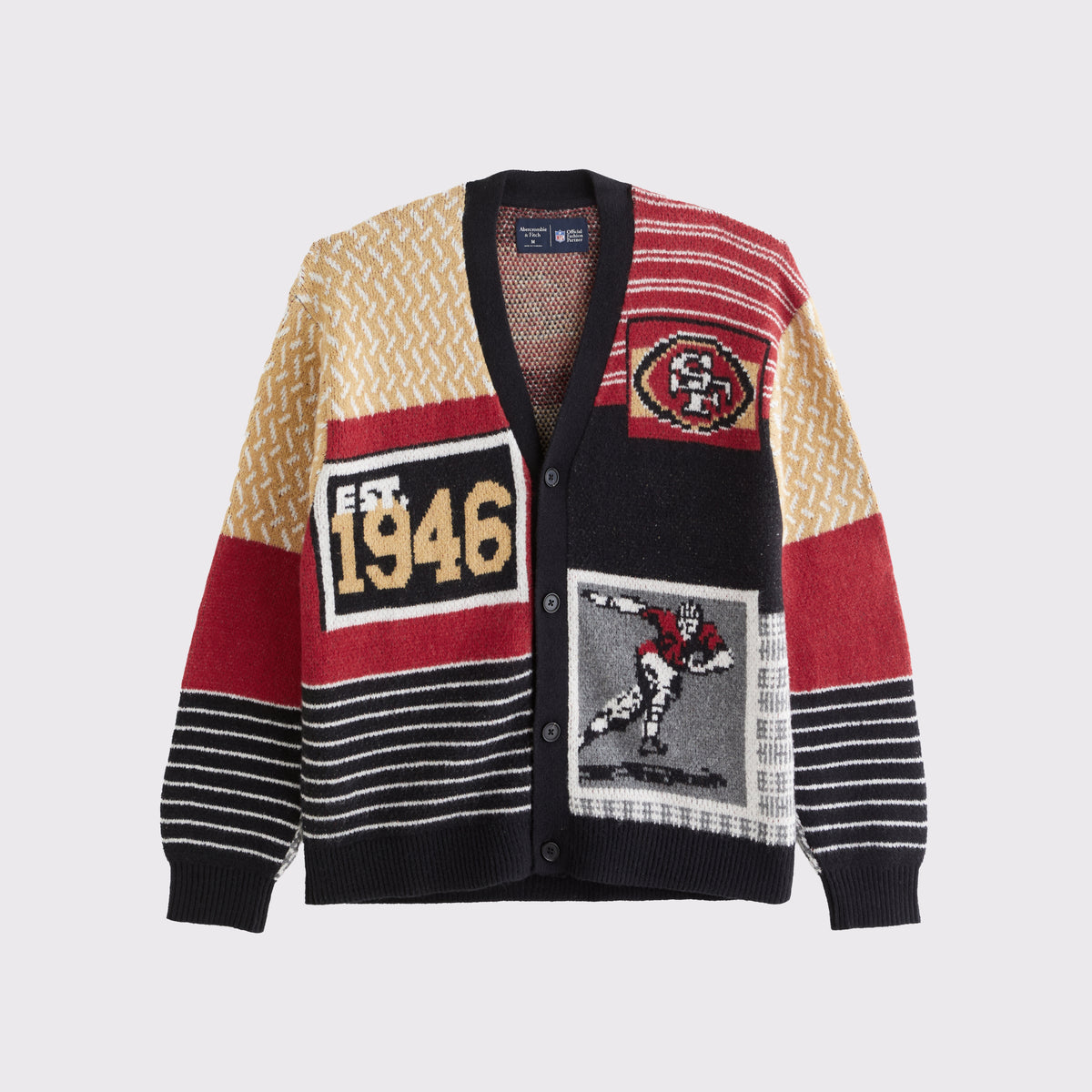 Abercrombie Philadelphia Eagles Patchwork Cardigan